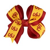 USC Trojans Cardinal and Gold SC Interlock Hair Bow